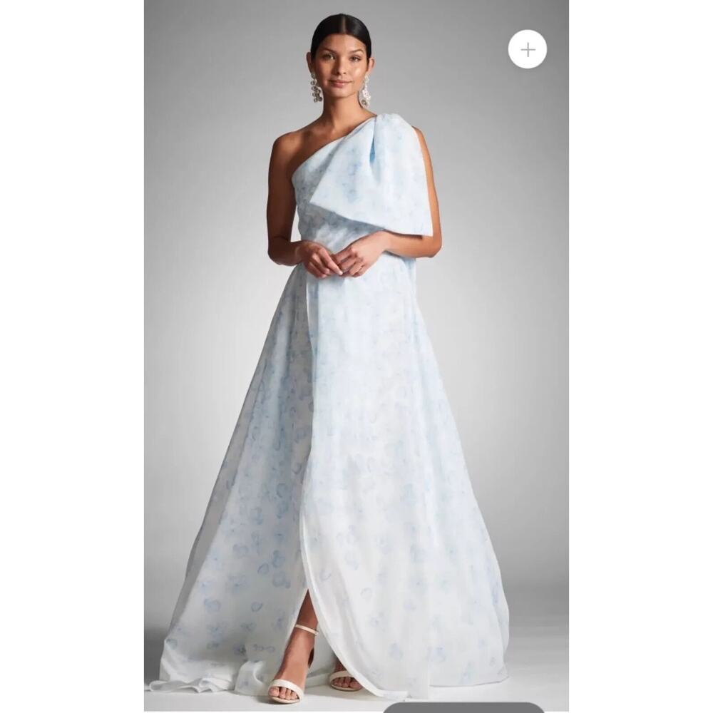 SACHIN & BABI‎ WOMEN'S ONE SHOULDER ANOUK FLORAL DEGRADE BLUE NWT $6200